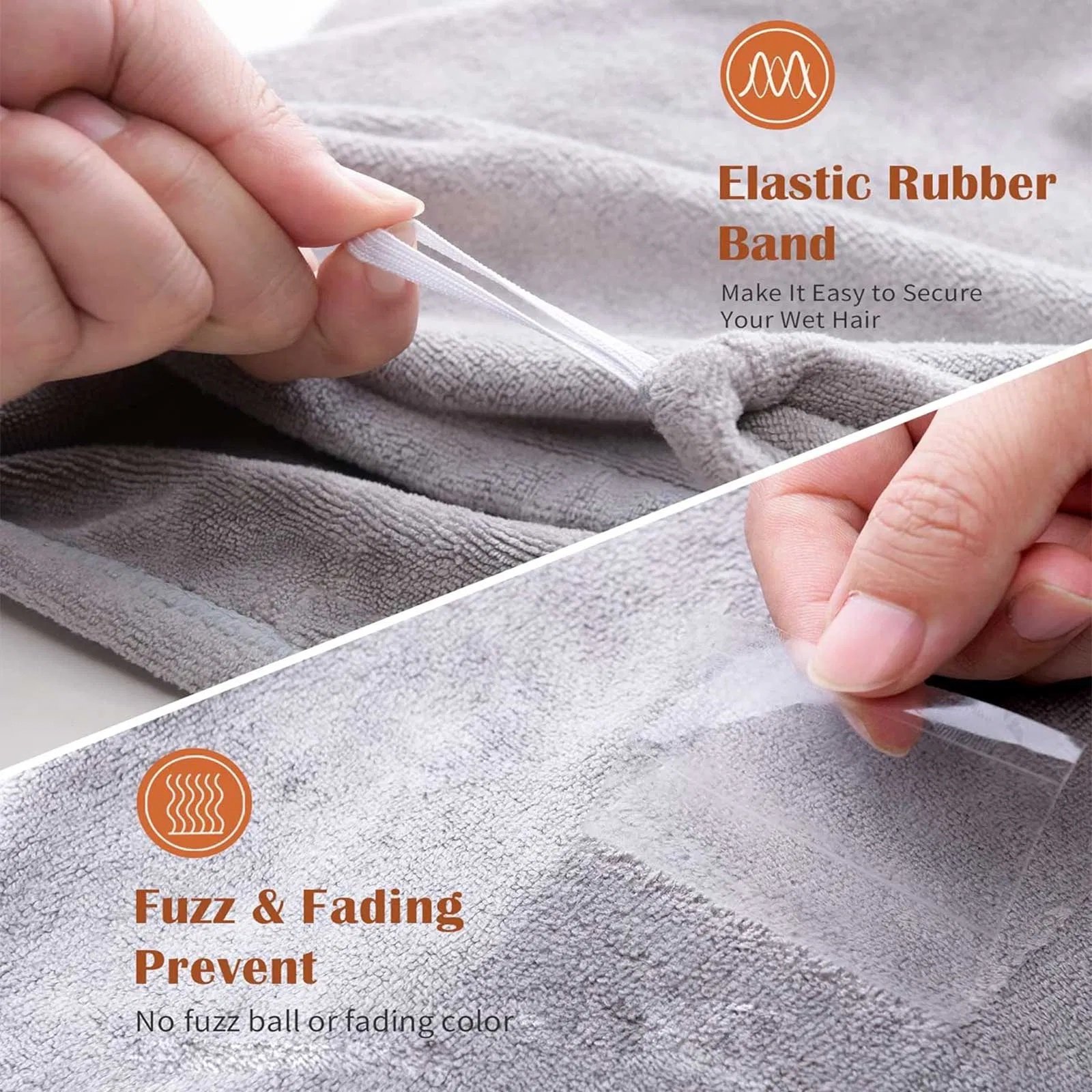 Women 3 PC Microfiber Hair Towel Wrap Ultra Absorbent Hair Turbans For Curly, Long & Thick Hair Blue,Grey,Pink - Image 5
