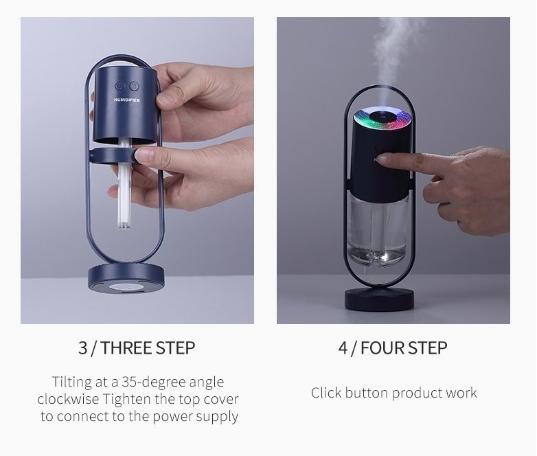 Portable Cool Mist Humidifier with Projection Night Light – Mini USB Ultrasonic Humidifier for Home & Bedroom - Image 8